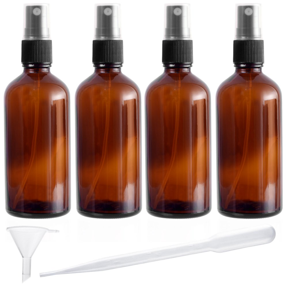 Pstyle. アトマイザー スプレー ボトル 遮光 香水 容器 100ml 4本セット PST-051 ブラウン