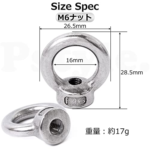 Pstyle. アイナット M6 天井 ネジ フック ステンレス 金具 10個セット PST-095