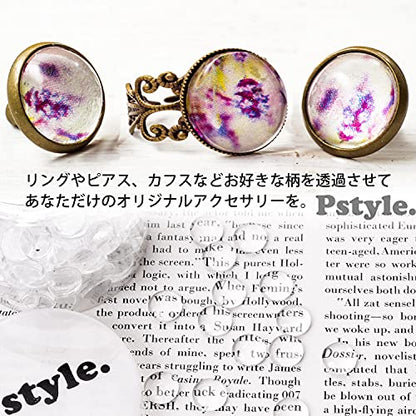 Pstyle. カボション 10mm ガラス ビーズ クリア クリスタル 240個セット PST-079