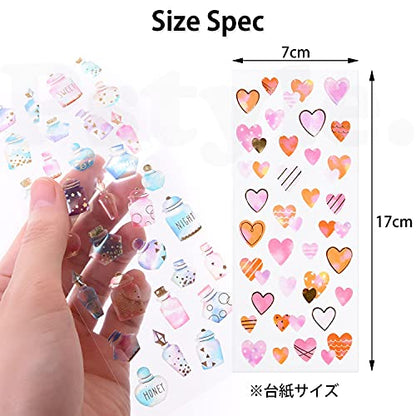 Pstyle. シール かわいい キラキラ 手帳 スマホ デコシール 12枚セット PST-091
