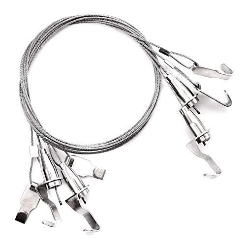 Pstyle. ピクチャーレール用 ワイヤー フック 金具 4本セット PST-070 1m