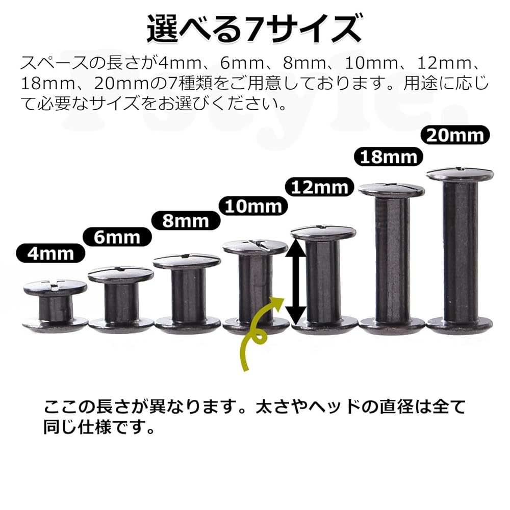 Pstyle. シカゴネジ シカゴスクリュー カシメ レザークラフト 20個セット PST-170 (φ5x10)