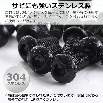 Pstyle. 六角穴付き ボタンボルト M6 304ステンレス 20個セット PST-179 (M6x10mm)