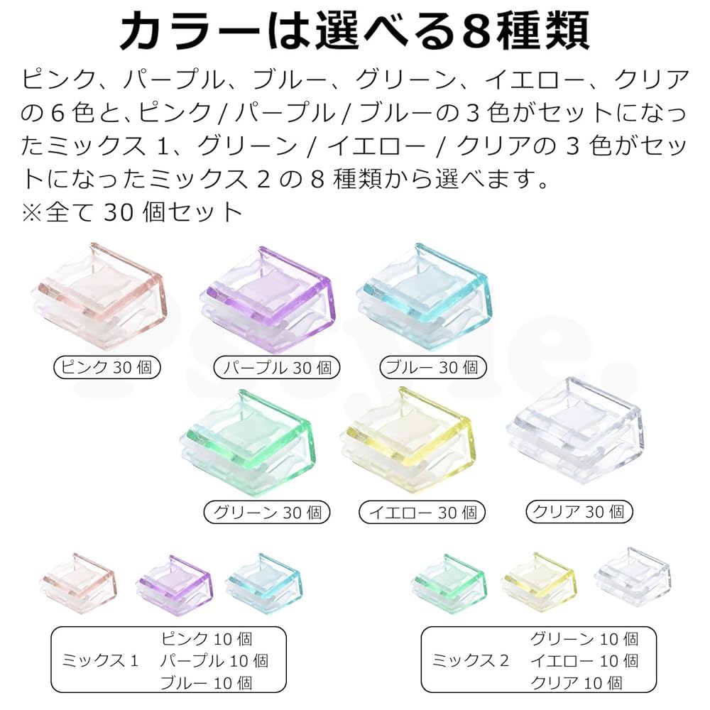 Pstyle. ミニクリップ 仮止めクリップ 手芸 カラー かわいい 30個セット PST-183 (ブルー)