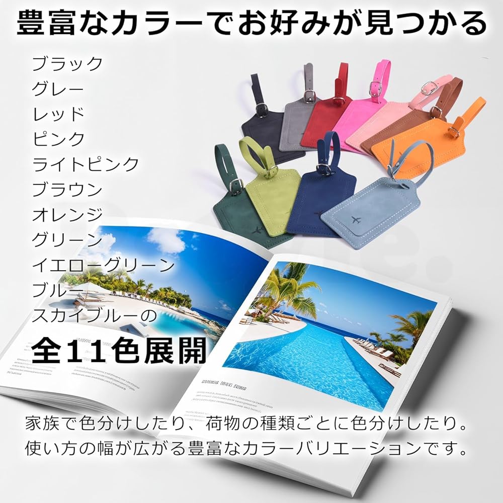 Pstyle. ネームタグ スーツケース ネームプレート 荷物 旅行 3個セット PST-184 (レッド)