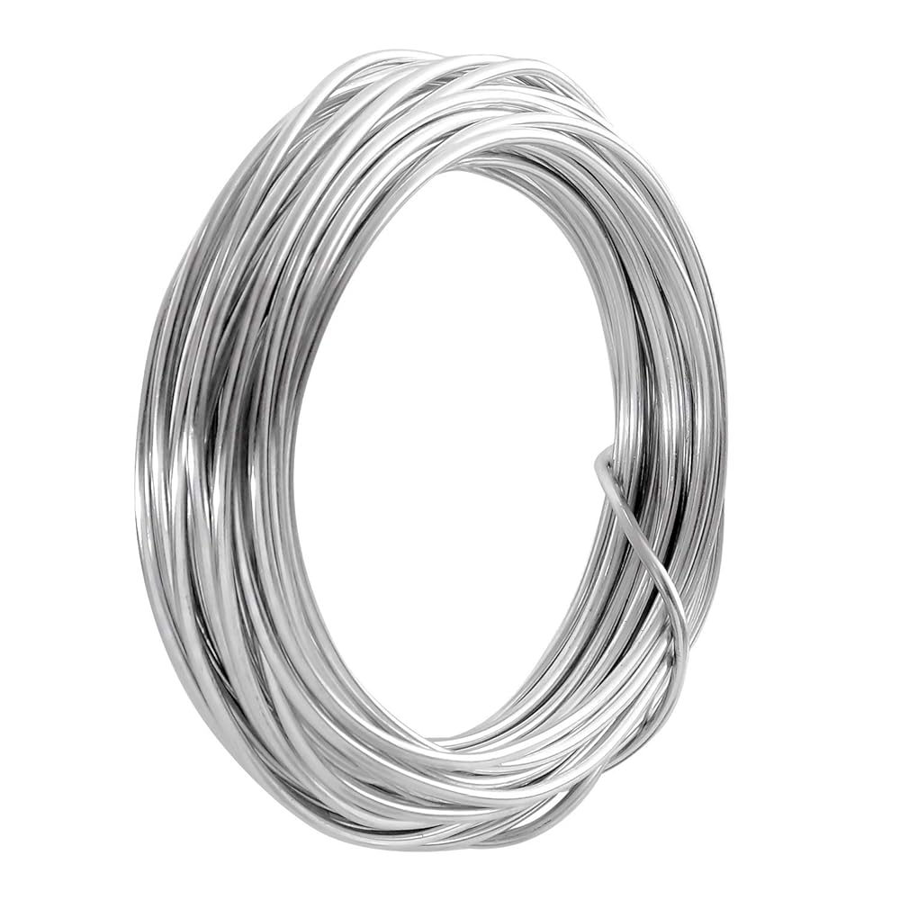 Pstyle. 針金 アルミワイヤー クラフト 手芸 太さ3mm 全長10m PST-047 (シルバー)
