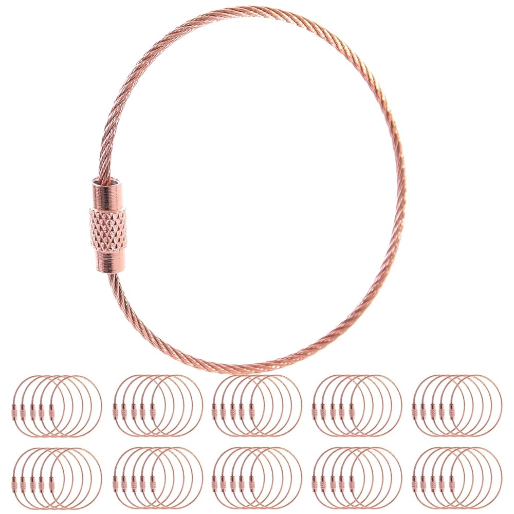 Pstyle. ワイヤー アクセサリー パーツ 全長15cm 50本セット PST-045 (ローズゴールド)