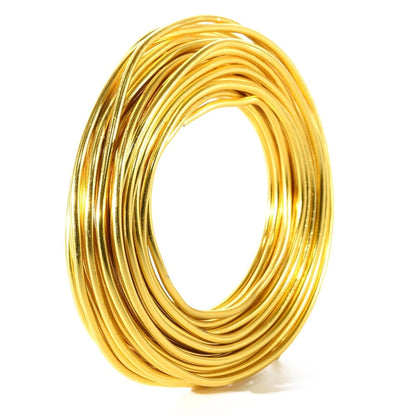 Pstyle. 針金 アルミワイヤー クラフト 手芸 太さ3mm 全長10m PST-047 (ゴールド)