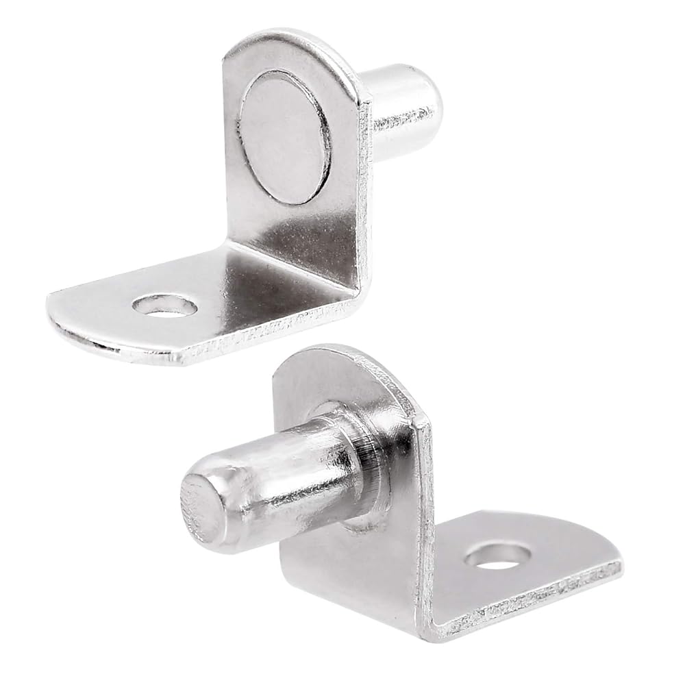Pstyle. 棚 受け ダボ L字 金具 アングル ブラケット 50個セット PST-059 (シルバー 6mm)