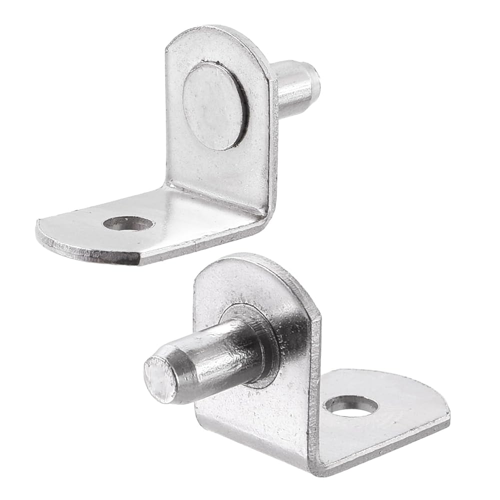 Pstyle. 棚 受け ダボ L字 金具 アングル ブラケット 50個セット PST-059 (シルバー 5mm)