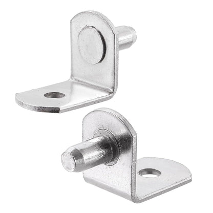 Pstyle. 棚 受け ダボ L字 金具 アングル ブラケット 50個セット PST-059 (シルバー 5mm)