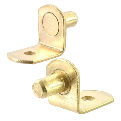 Pstyle. 棚 受け ダボ L字 金具 アングル ブラケット 50個セット PST-059 (ゴールド 6mm)
