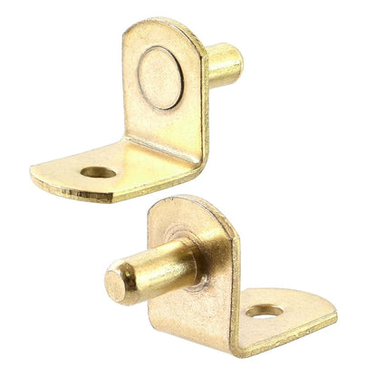 Pstyle. 棚 受け ダボ L字 金具 アングル ブラケット 50個セット PST-059 (ゴールド 5mm)