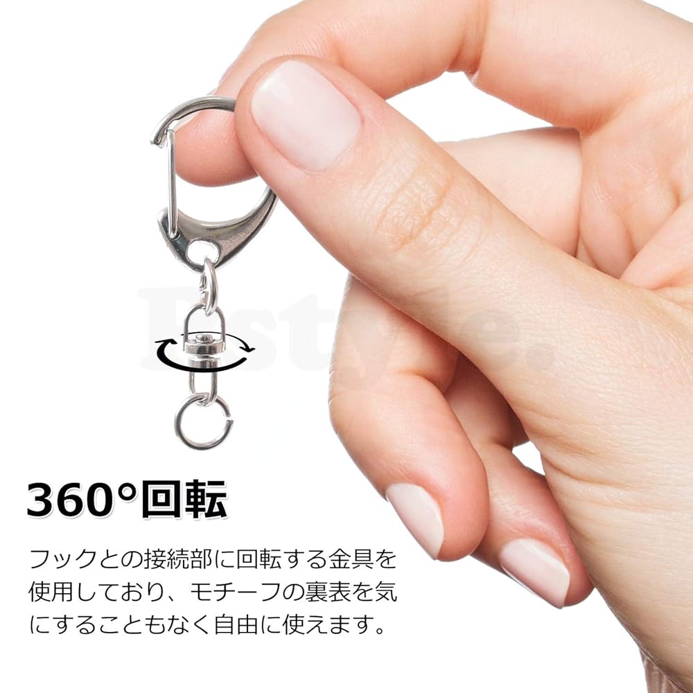 Pstyle. キーホルダー チェーン 金具 ナスカン 手作り パーツ 50個セット PST-021 (ローズゴールド)
