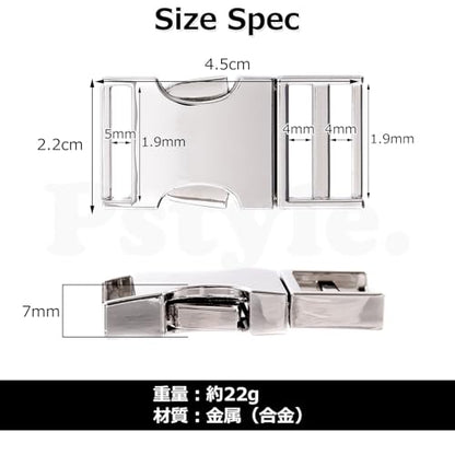Pstyle. バックル 20mm 手芸 金属 ベルト 留め具 金具 3個セット PST-069 (ゴールド)