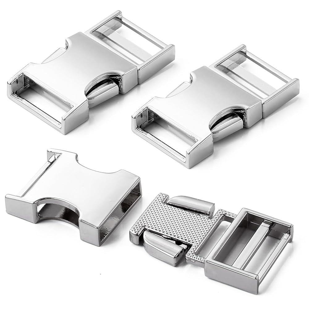 Pstyle. バックル 20mm 手芸 金属 ベルト 留め具 金具 3個セット PST-069 (シルバー)