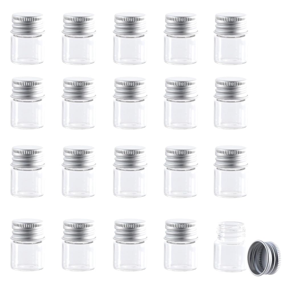 Pstyle. 小瓶 ガラス ボトル 小分け 密閉 保存 容器 20個セット PST-075 (5ml)