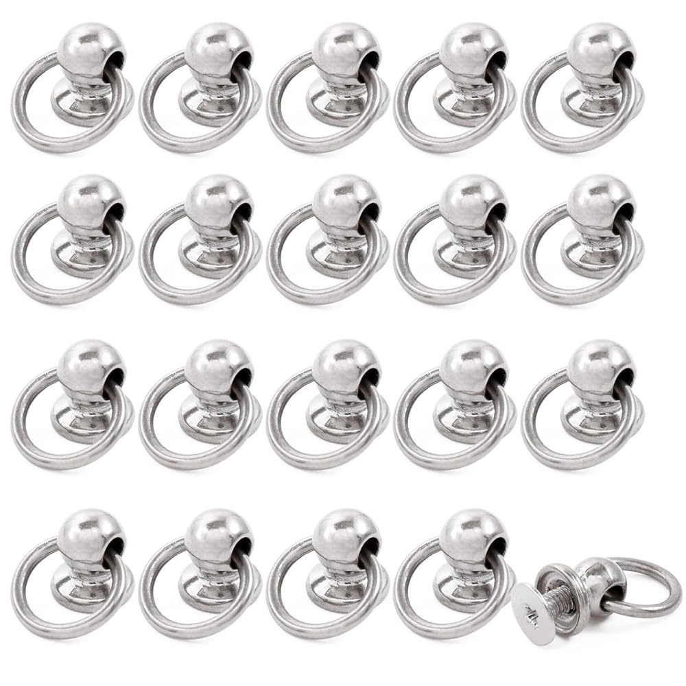 Pstyle. ドロップハンドル レザークラフト トチカン 内径8mm 20個セット PST-089 (銀)
