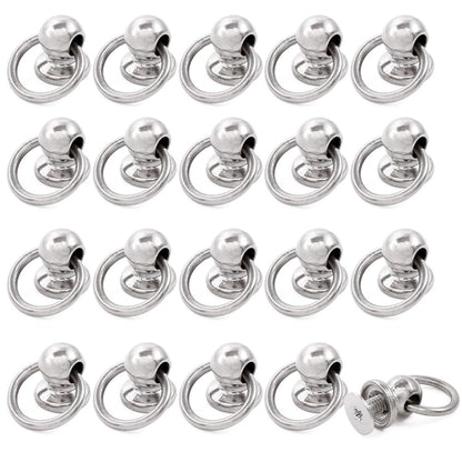 Pstyle. ドロップハンドル レザークラフト トチカン 内径8mm 20個セット PST-089 (銀)