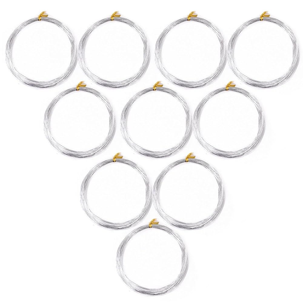 Pstyle. アルミ ワイヤー クラフト アート 手芸 太さ0.8mm 5m 10個セット PST-057 (シルバー)