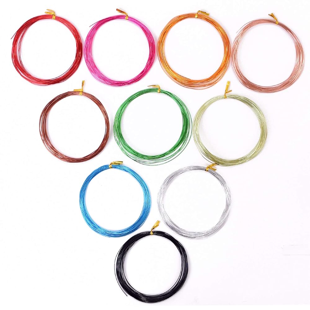 Pstyle. アルミ ワイヤー クラフト アート 手芸 太さ0.8mm 5m 10個セット PST-057 (ミックス)
