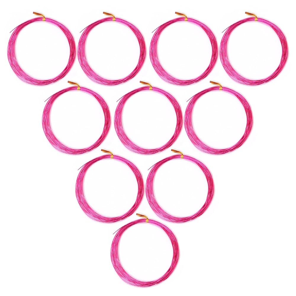 Pstyle. アルミ ワイヤー クラフト アート 手芸 太さ0.8mm 5m 10個セット PST-057 (ローズレッド)