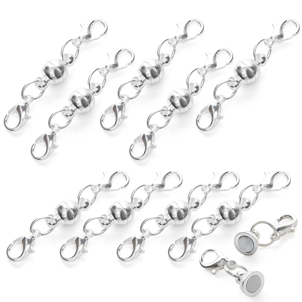 Pstyle. ネックレス マグネット クラスプ 留め具 ロブスター 10個セット PST-098(シルバー)