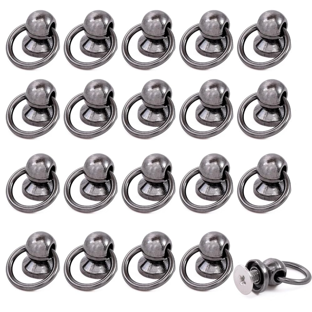 Pstyle. ドロップハンドル レザークラフト トチカン 内径8mm 20個セット PST-089 (黒)