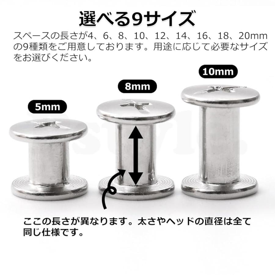 Pstyle. シカゴスクリュー 組ネジ レザークラフト ネジ 20個セット PST-102 03