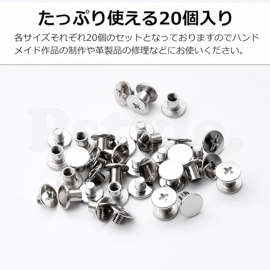 Pstyle. シカゴスクリュー 組ネジ レザークラフト ネジ 20個セット PST-102 04